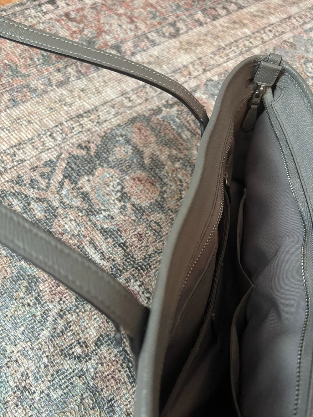 Coach City Zip Top Toe Pebbled Leather in Gray